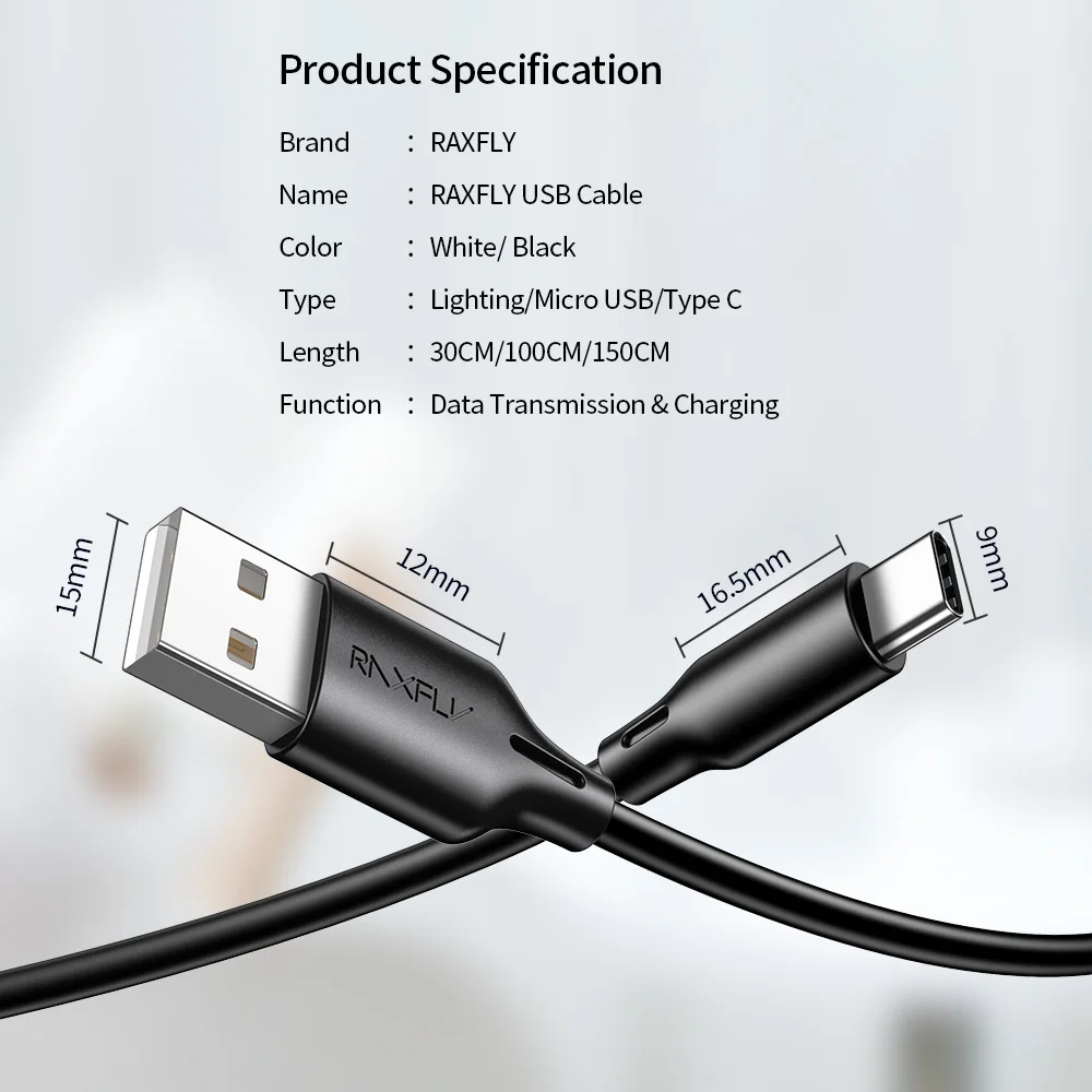 RAXFLY USB Type C Cable For Samsung S9 S8 Fast Data Sync USB-C Charging Wire Phone Charger Cord Xiaomi Mi9 Redmi Note 7 | Мобильные