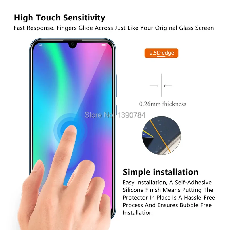 10 шт 2.5D полное покрытие из закаленного стекла для huawei P Smart 2019 6 21 &quotпротектор