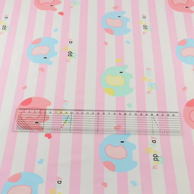 Счастливый Слон Дизайн Текстиль для дома 100% хлопок Ткань украшения саржа