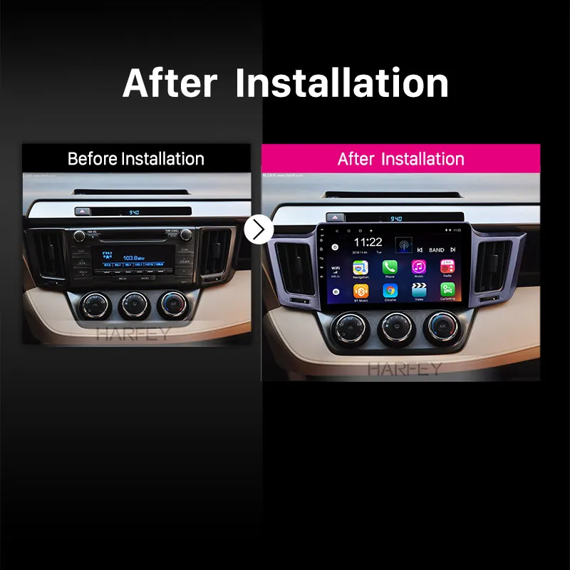 Harfey 10 1 &quotAndroid 9 0/8 Автомобильный GPS радио для 2013 2016 Toyota RAV4 2Din мультимедиа головное