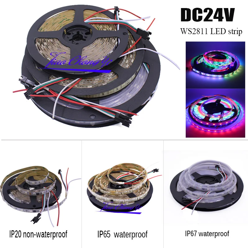 5 м WS2811 16703 IC 60led/M DC24V Светодиодная лента Адресуемая цифровая RGB Мечта полноцветная