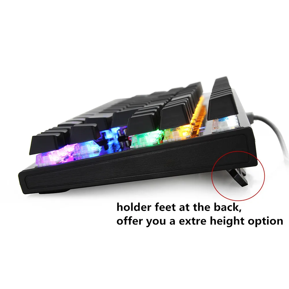 Игровая Механическая USB Проводная клавиатура синий красный переключатель 87