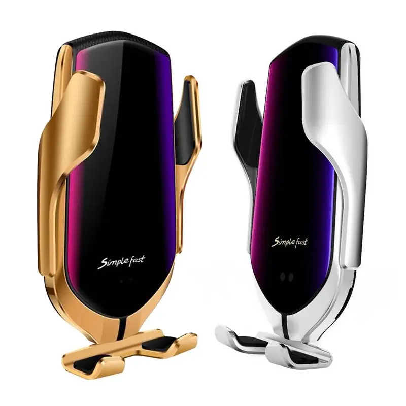 Беспроводной автомобильный Быстрозажимной держатель для iPhone Xs/Xs Max/XR/X/8/8 Plus Samsung