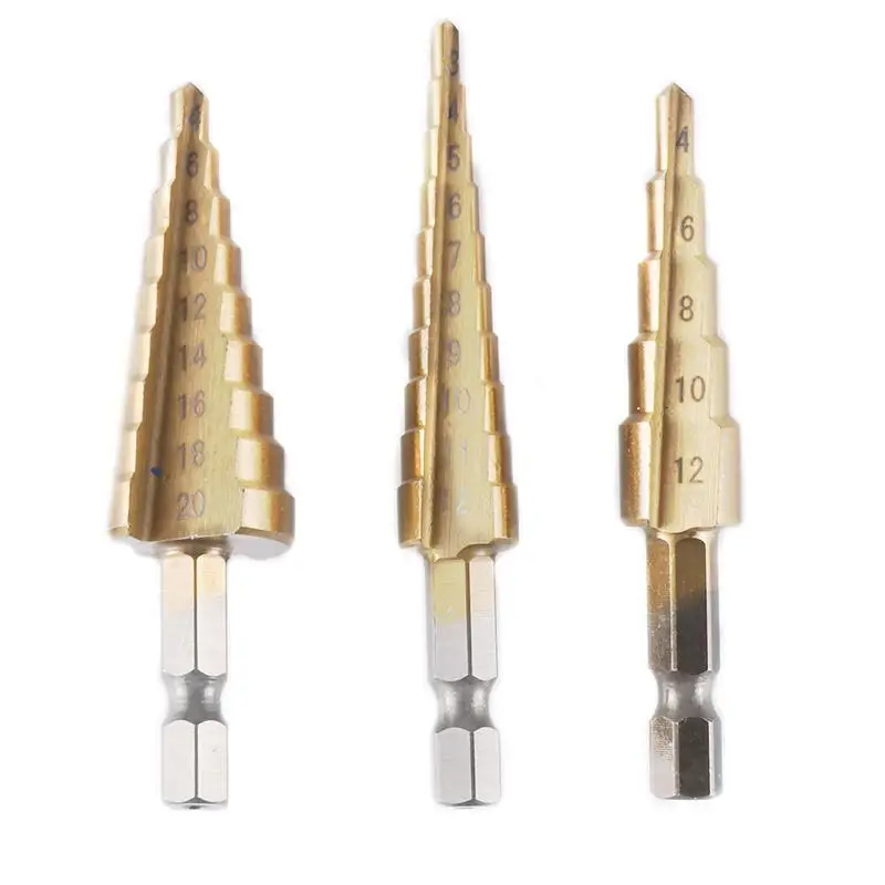 3 шт. 4241 HSS метрический 1/4 &quotшестигранный хвостовик титановое покрытие
