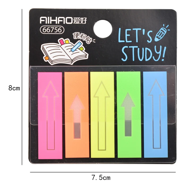 

1Pc Color Fluorescence Transparent Memo Pad Planner Sticky Note Paper Kawaii Sticker Pepalaria Office 5 Colors 100 Sheets