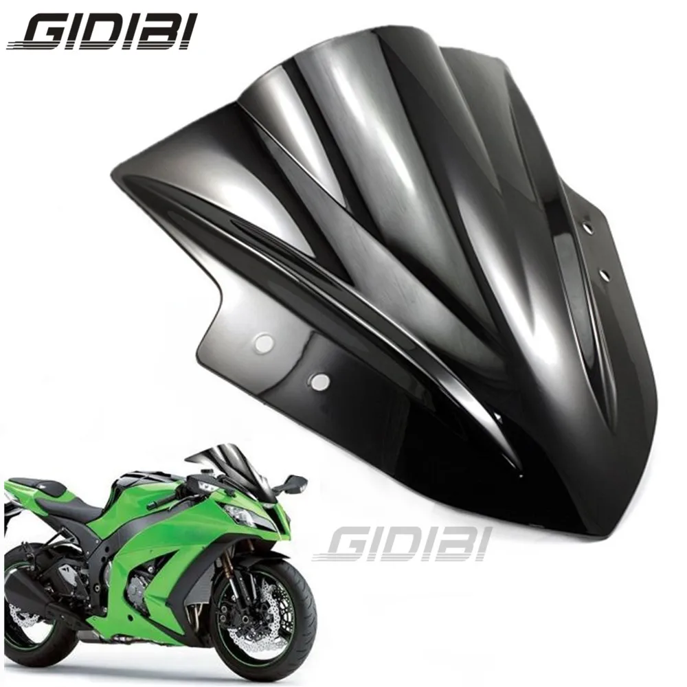 Черный двойной пузырьковый лобовое стекло для Kawasaki Ninja 300 EX300 2013 2014 2015 ветровой