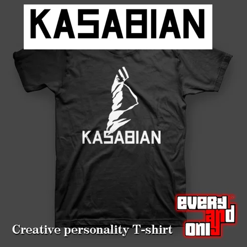Хлопковая футболка Kasabian в стиле Блэк металл одежда|Мужские футболки| |