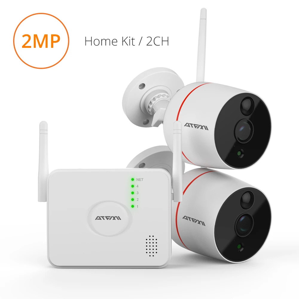 ATFMI 2CH 1080 P HD CCTV Wi Fi мини сетевому видеорегистраторУ 2 шт. комплект видеонаблюдения