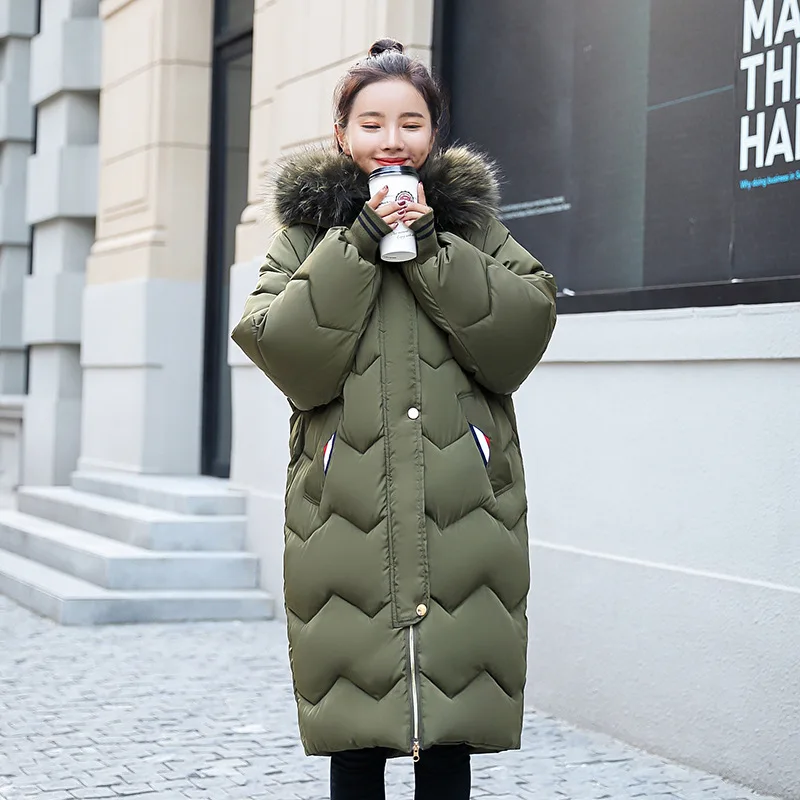 

Cotton-padded Clothes Girls Long Fund 2019 Winter New Pattern Heavy Seta Lead Down Cotton Woman Thickening Will Code Loose Coat