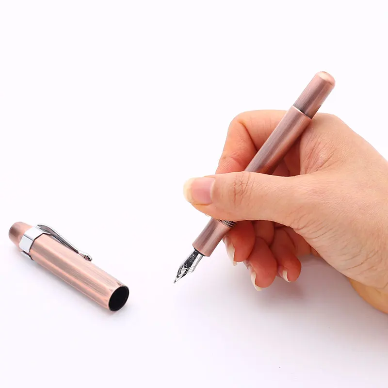 Vintage Brass Fountain Penoctagonal Pure CopperTraveler Business Gift Pen Office School Student Men's | Канцтовары для офиса и