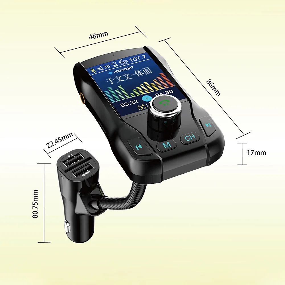 Автомобильный беспроводной FM передатчик Bluetooth 3 0 вращающийся на 360 градусов MP3