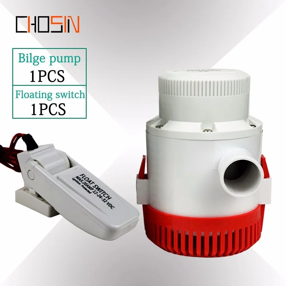Электрический Трюмный насос для лодок большой расход 3500GPH 12 В 24 постоянный ток с