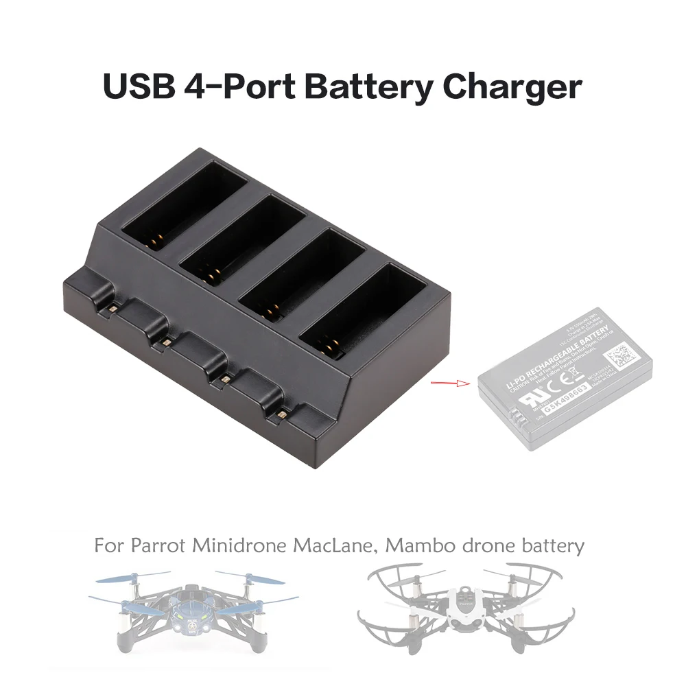 USB 4 Порты и разъёмы Батарея Зарядное устройство для попугай миниквадрокоптеров