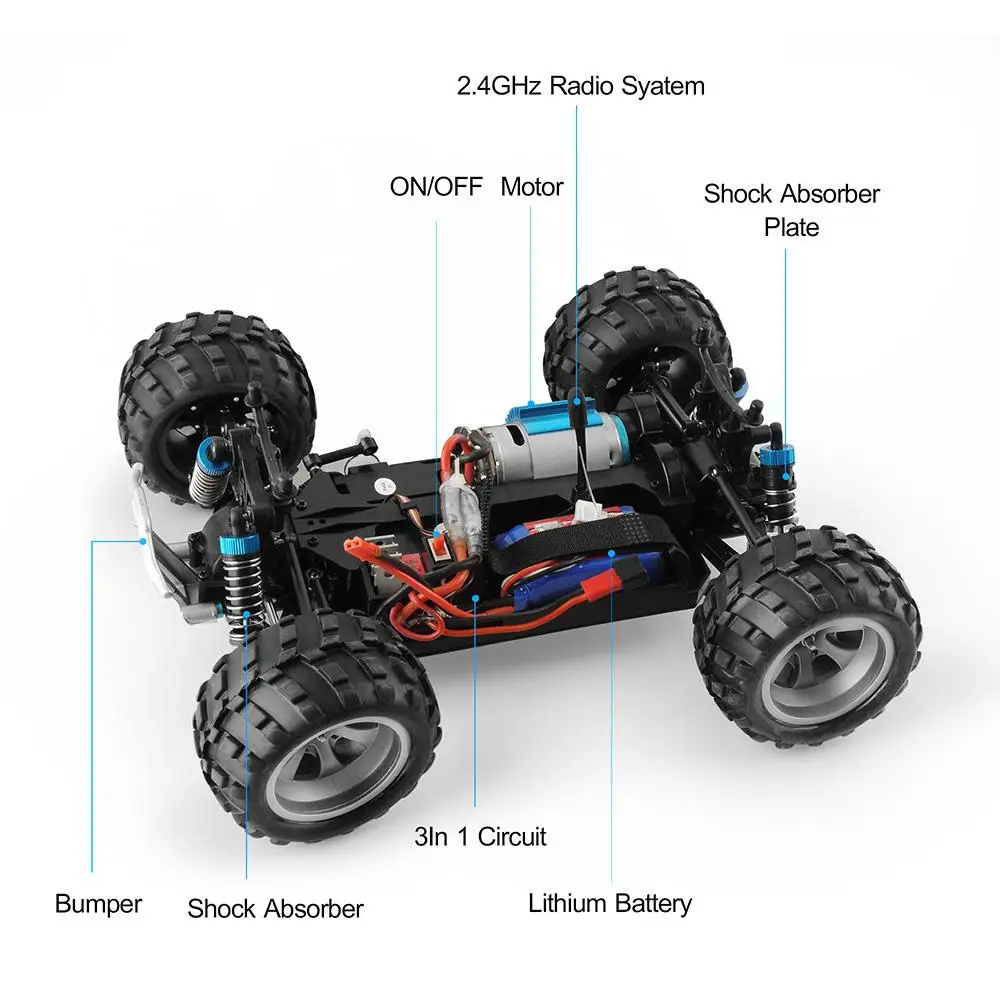 Радиоуправляемая машина Wltoys A979 2 4G 50 км/ч высокая скорость радиоуправляемая весы