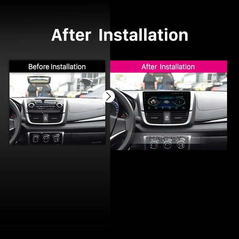 Автомобильный радиоприемник Harfey Android 8 1 9 дюймов для Toyota YARiS L 2017 с GPS Navi AUX USB FM