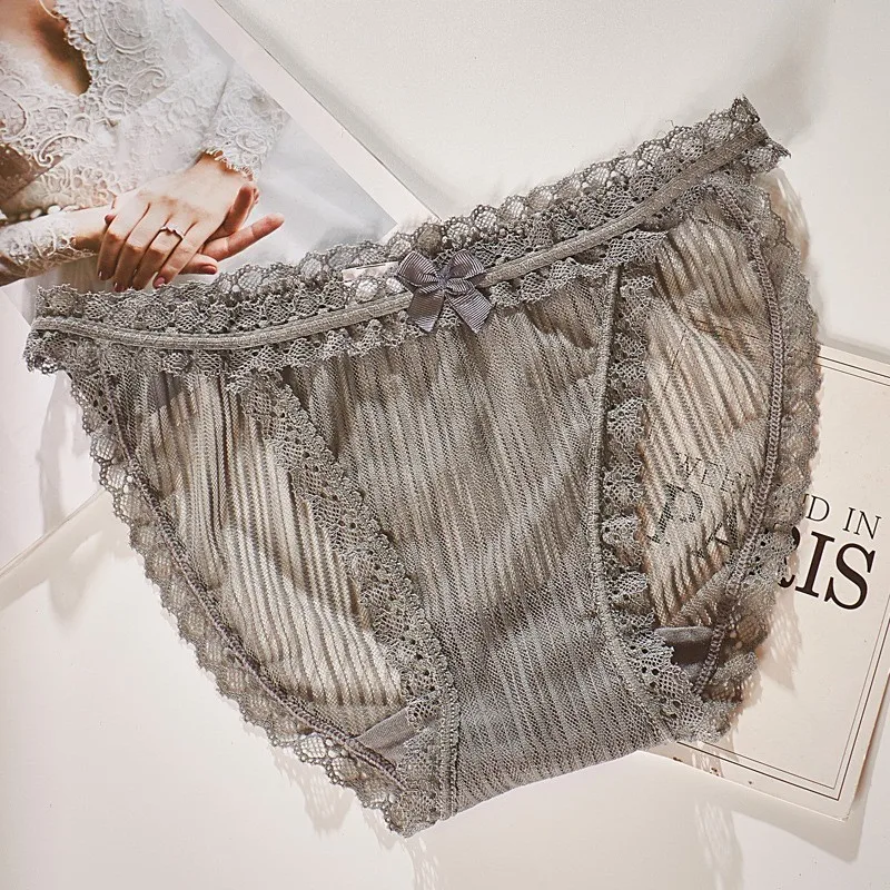 Sexy Lace Lingerie Women's Transparent Low Waist Panties Mesh Breathable Underwear |