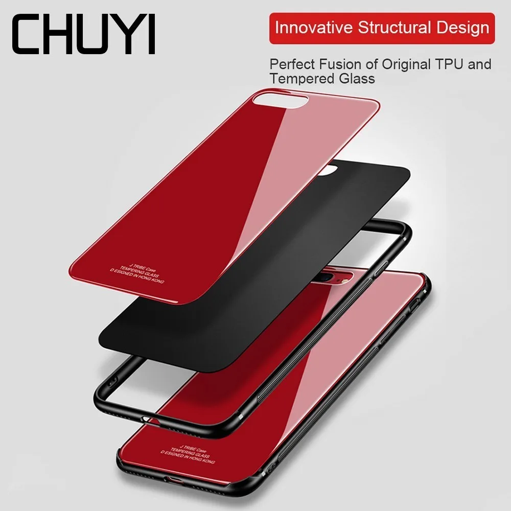 

Tempered Glass For Iphone XS Max XR X 8 7 Plus Solid Color Luxury Case Cover Soft TPU Edge Case For Iphone 7 6S 6 Coque