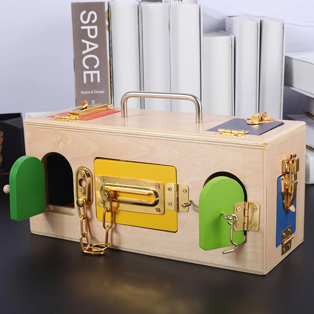 Оригинальная красочная коробка Монтессори с замком детские развивающие игрушки