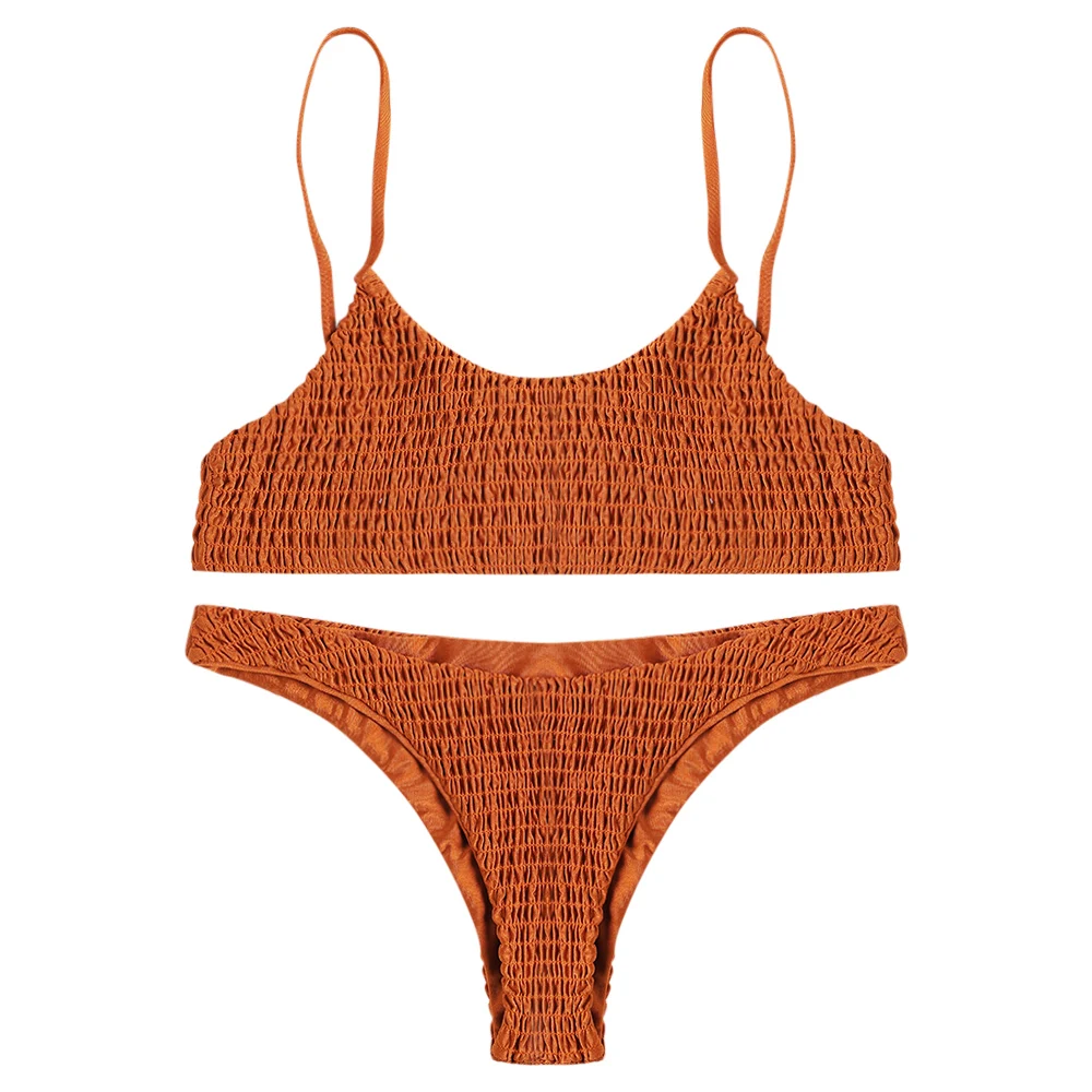 AZULINA сексуальное Плиссированное бикини женский купальник мини ремень с низкой