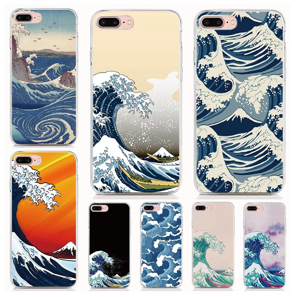 

For LG Stylo 4 Nexus 5X G7 G6 G5 V40 V30 V20 K11 Q8 Q6 V9 Silicone Case Great Wave Cover Protective Coque Shell Phone Cases