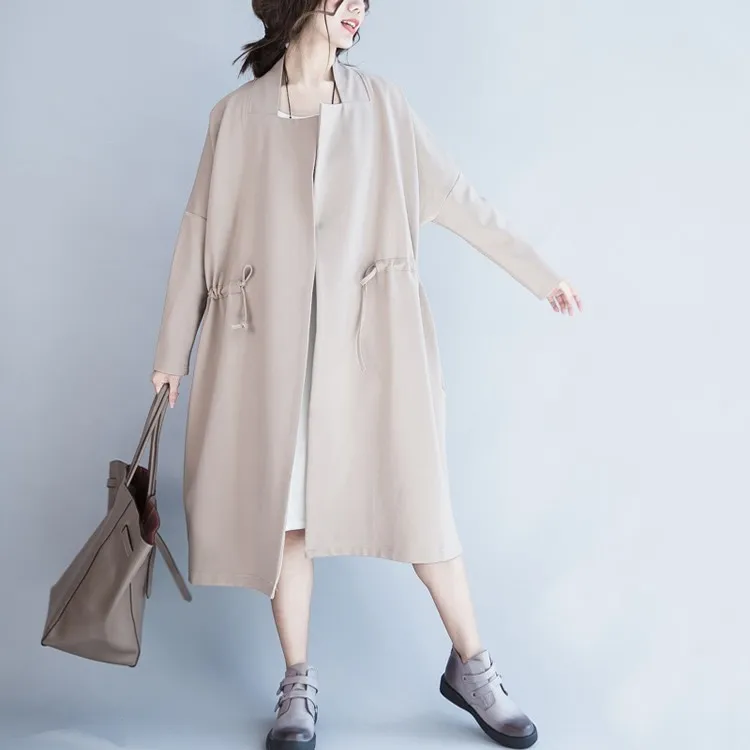 CHICEVER Spring Trench Coat For Women Loose Windbreaker Lapel Long Sleeve Button Pockets Slim Female 2019 Fashion New | Женская одежда