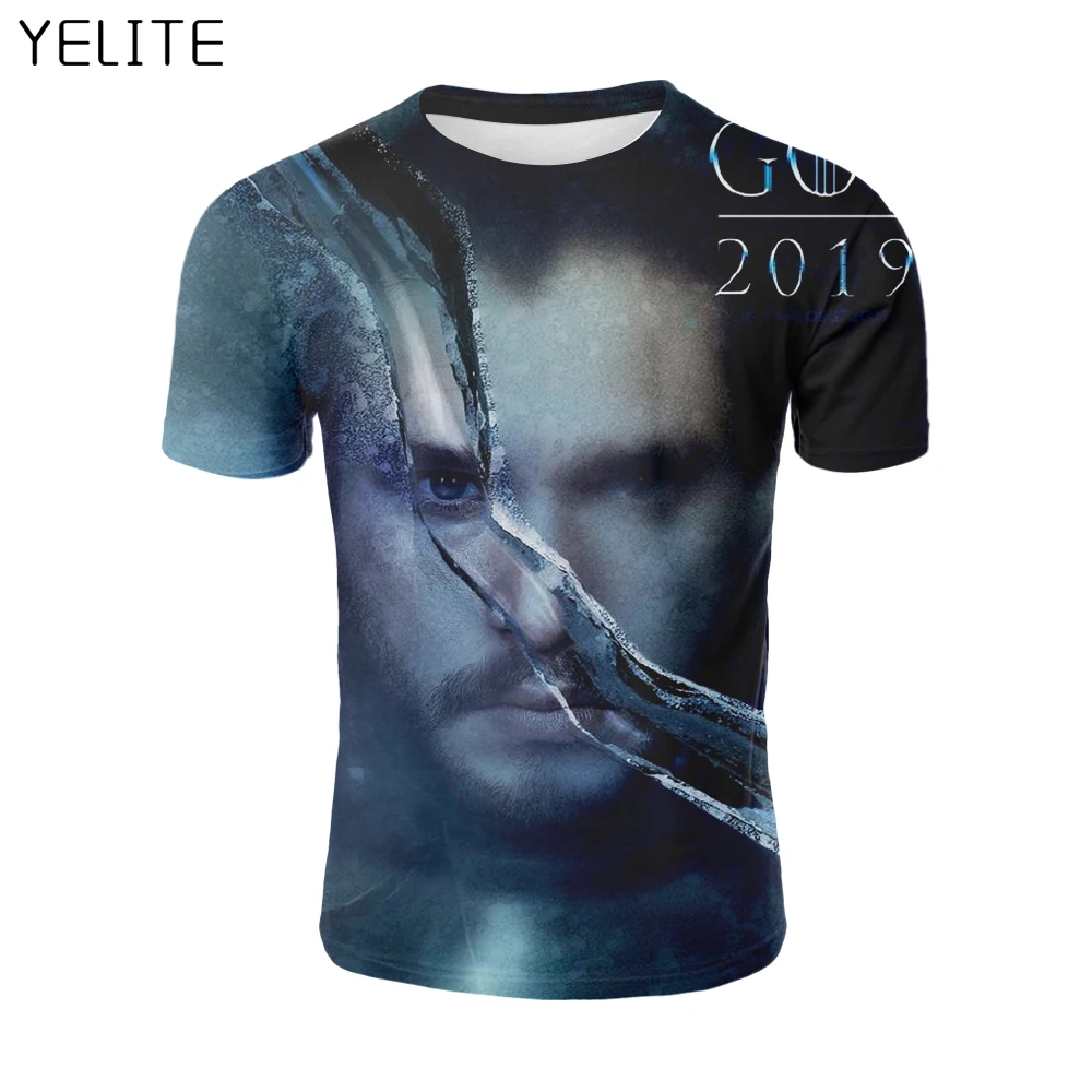 YELITE 2019 крутая рубашка новая футболка Игра престолов принт Зима идет Мужская с