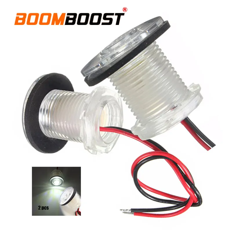 

2 PCS 12V LED White Navigation Lamp for Boats Marine Courtesy Light Waterproof Perfect for Livewells/lockers/compartments