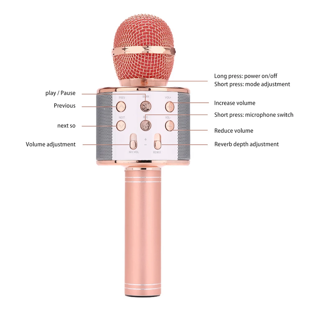 Беспроводной USB микрофон легкий портативный ручной Bluetooth для караоке музыкальный
