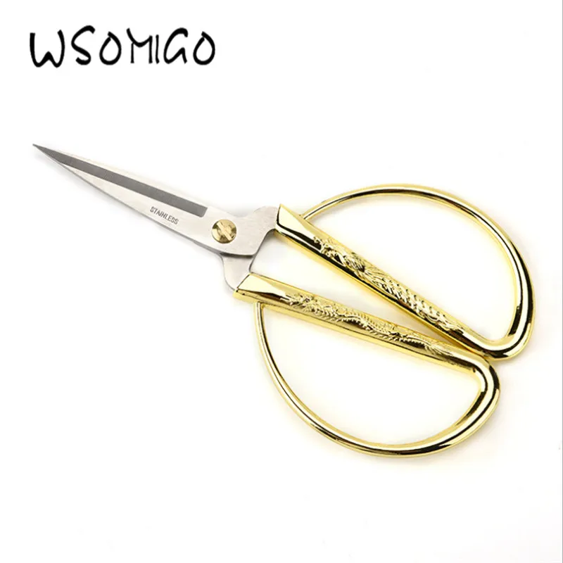WSOMIGO 1 шт. 8 5*5 3 см винтажные золотые швейные ножницы с рисунком дракона вышивка для