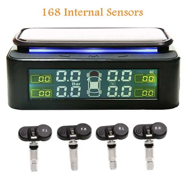 Солнечная мощность usb зарядка автомобиля TPMS Zeepin цифровой ЖК-дисплей беспроводной