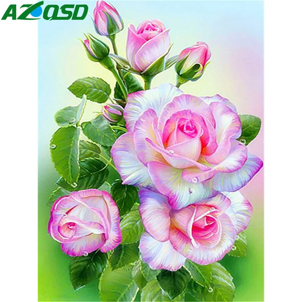 AZQSD 5D DIY алмазная живопись вышивка цветок искусство полный квадрат Алмазная