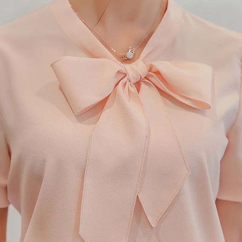 Jocoo Jolee женская летняя шифоновая блузка рубашка с коротким рукавом модная Офисная