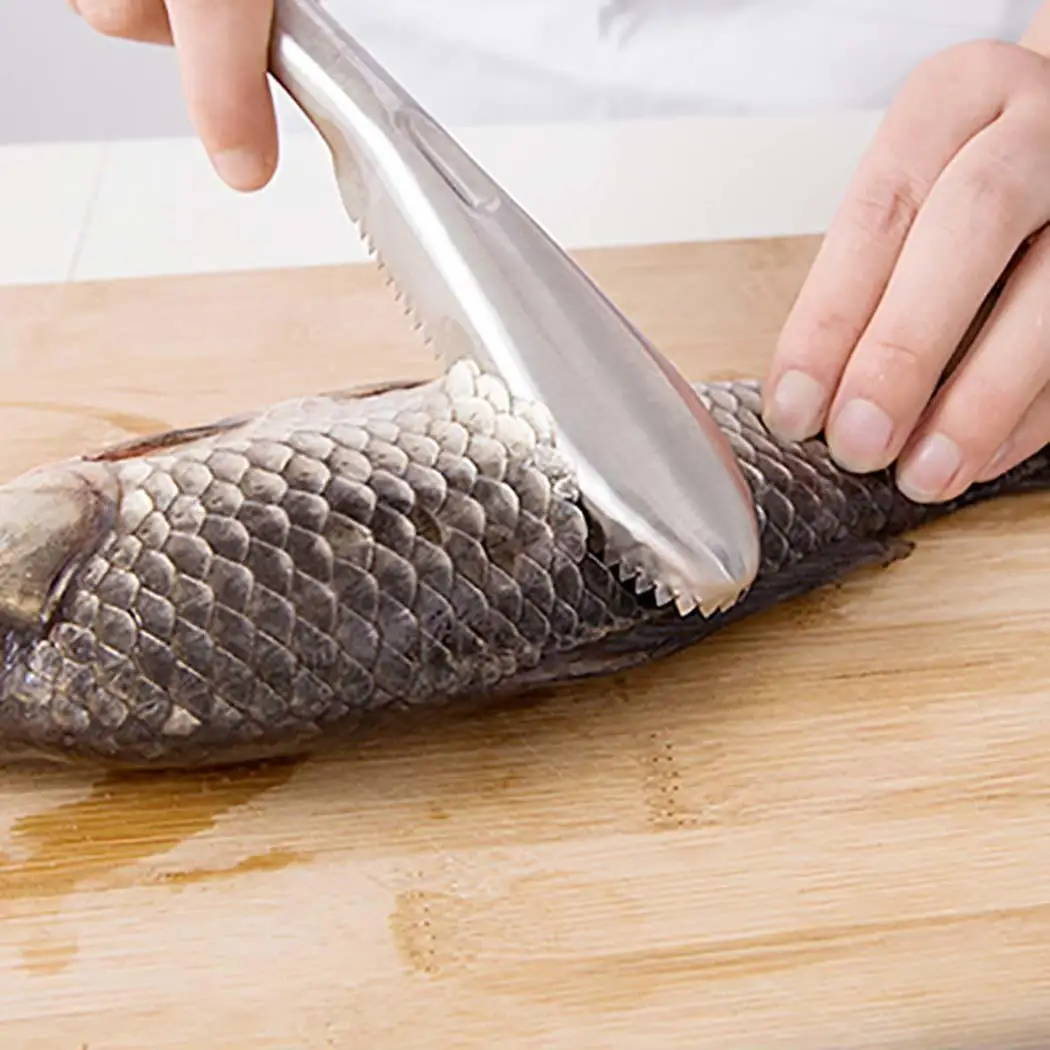 Durable Practical Fish Scale Scraper Kitchen Scraping Non-slip Two-way Sawtooth Home Tool | Дом и сад