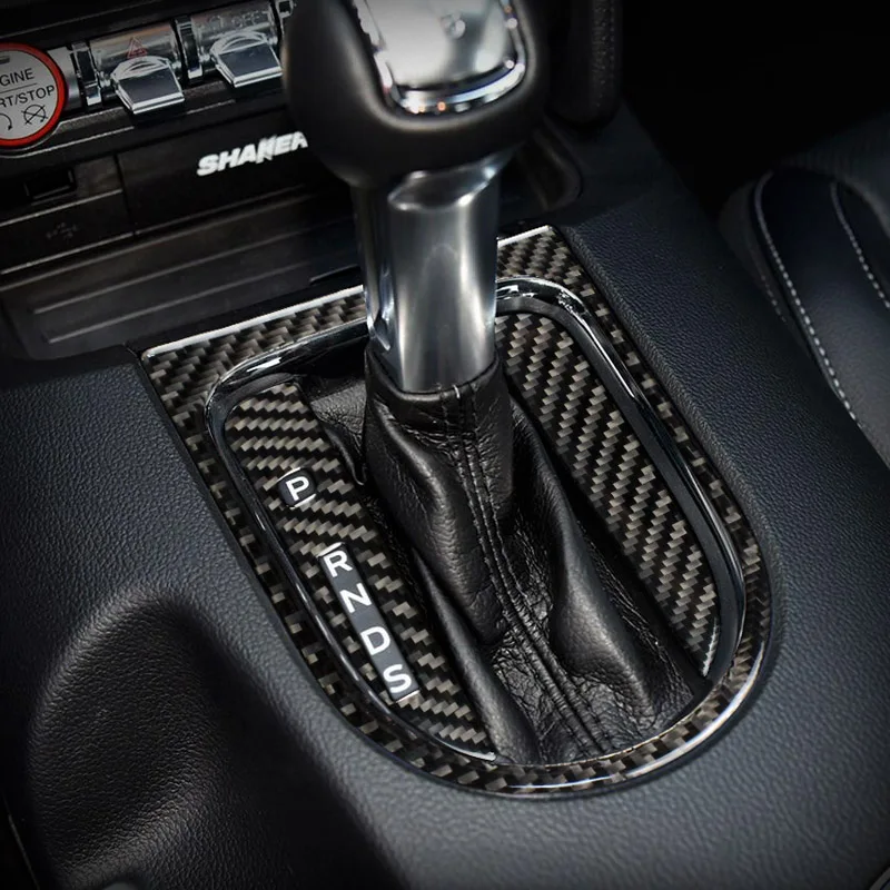 Наклейки на панель переключения передач из углеродного волокна для Ford Mustang 2015 2019|Наклейки салона авто| |