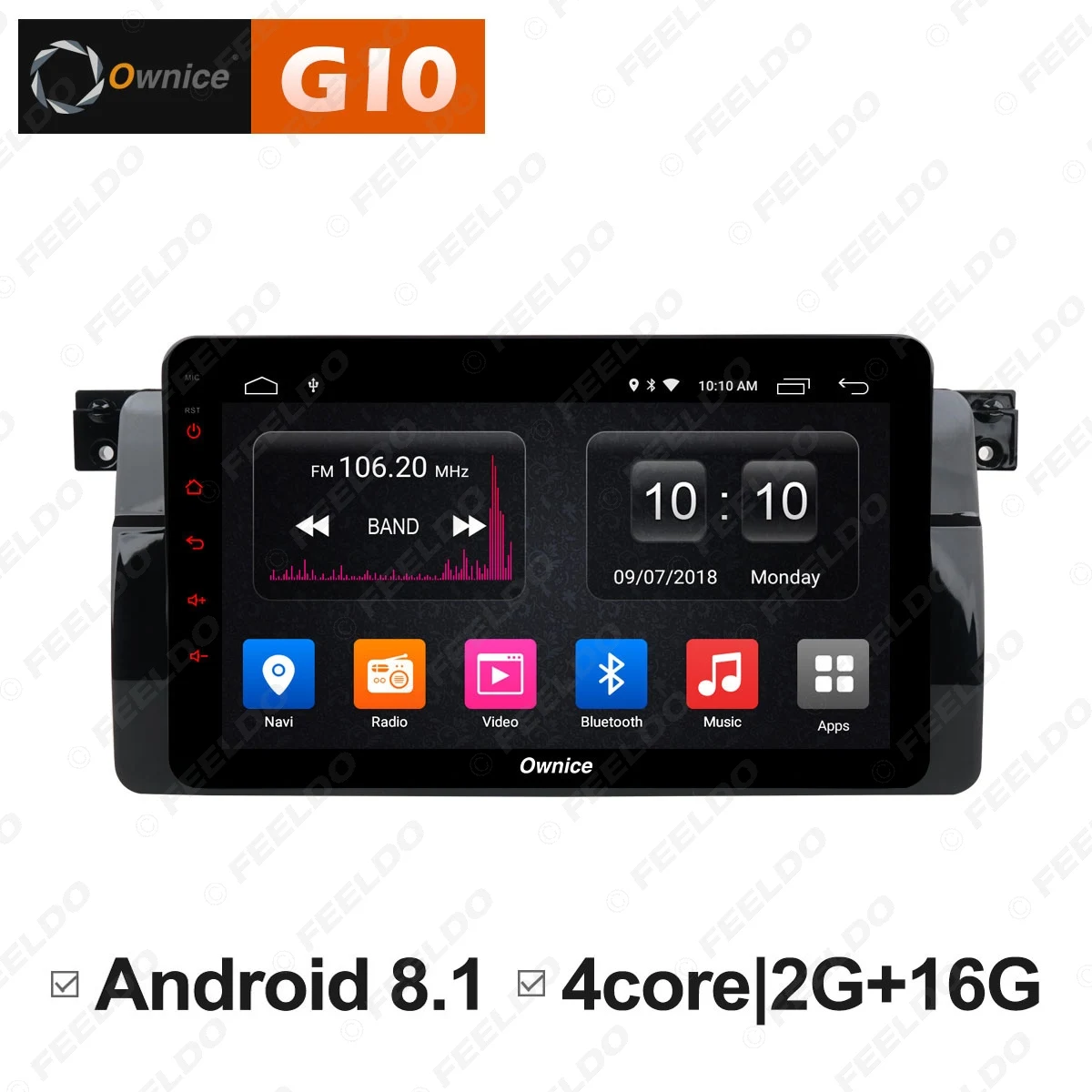 FEELDO 8 &quotAndroid 6 0 4 ядерный/DDR3 1G/16G/поддержка 4G ключ автомобильный медиаплеер с GPS/FM/AM