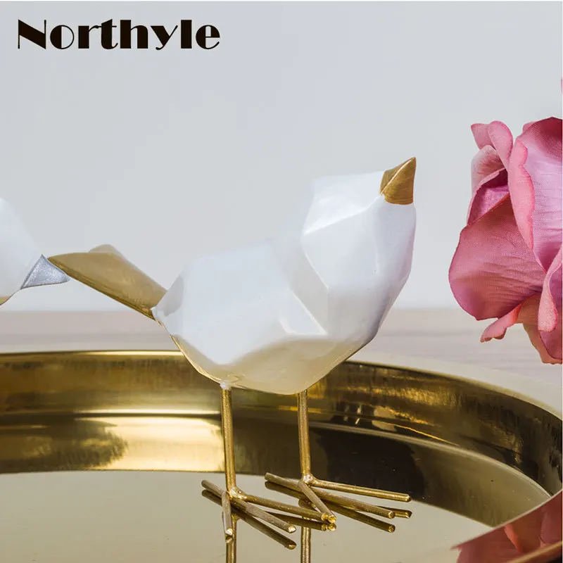 Northyle смолы статуэтка птиц дома decoratin фэн-шуй миниатюрный офисной обстановкой