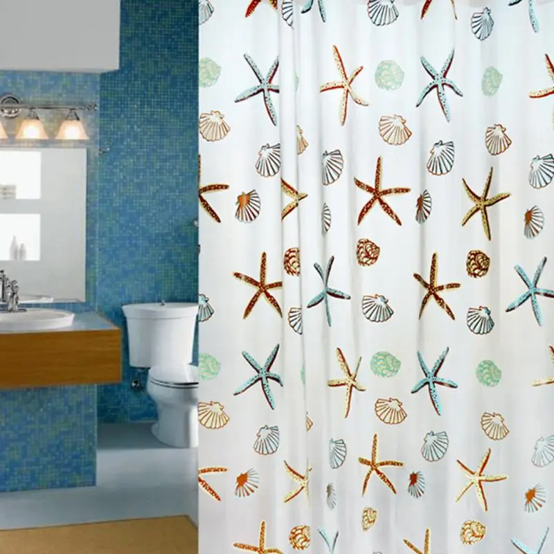 

6 styles Starfish Waterproof Bathroom Shower Curtain 180x200cm 5
