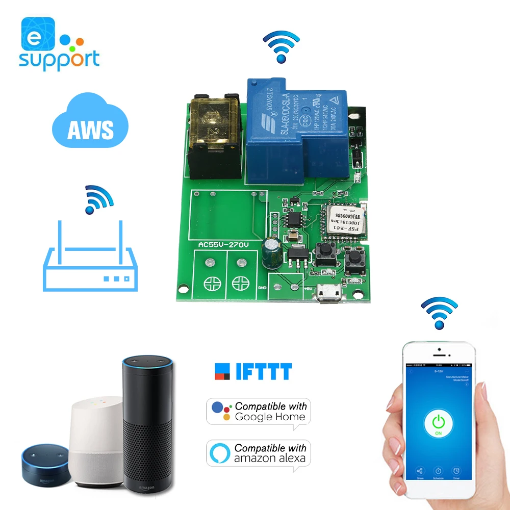 USB DC5V 30A модуль Wi Fi переключатель беспроводного стандартного телефона APP