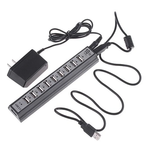 Высокоскоростной USB 2 0 концентратор 10 портов (черный) | Компьютеры и офис