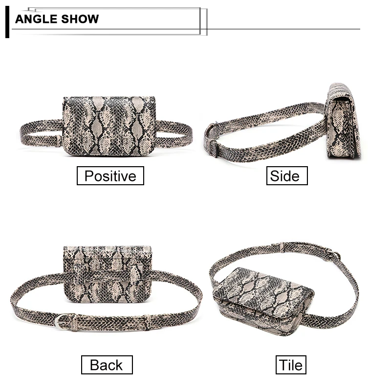 Роскошная Повседневная поясная сумка для женщин Змеиный узор в венах нагрудный