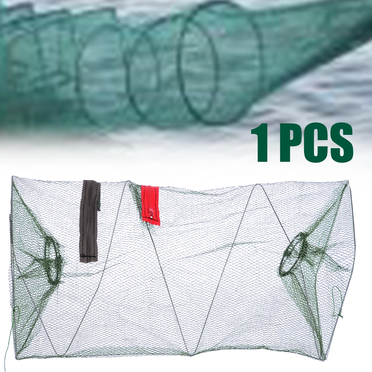 Складная рыболовная сеть зеленая сетка ловушка для ловли крабов креветок