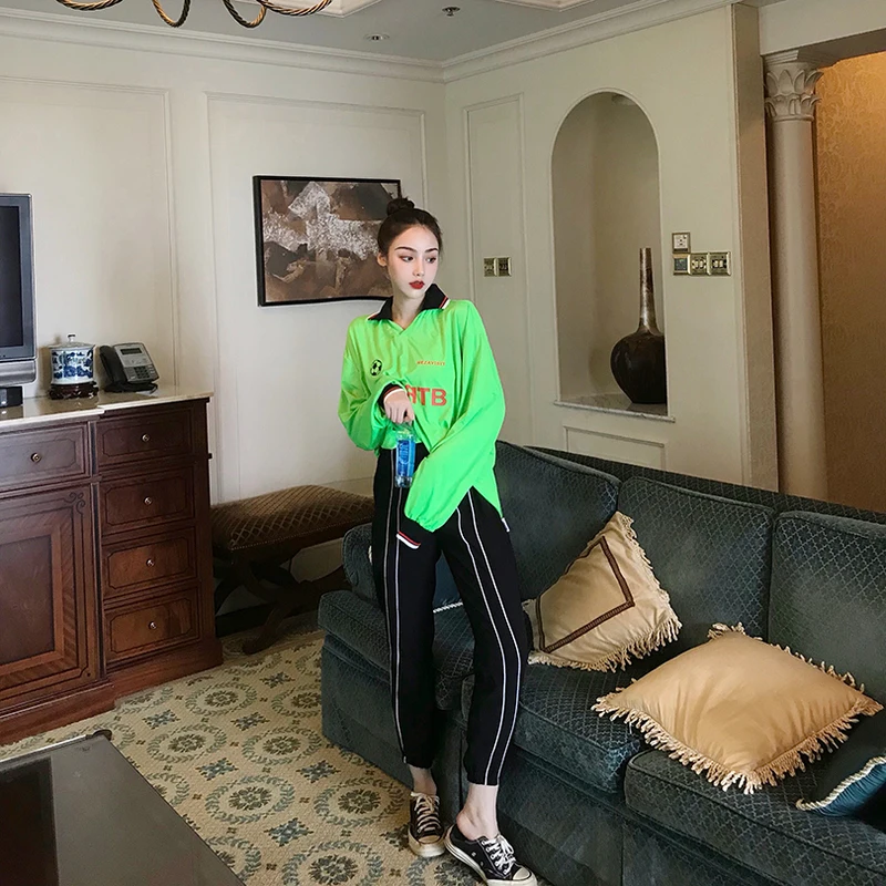 Новый модный стиль 2019 Fuzzykon легко FIFA вышивка черный/флуоресцентный зеленый