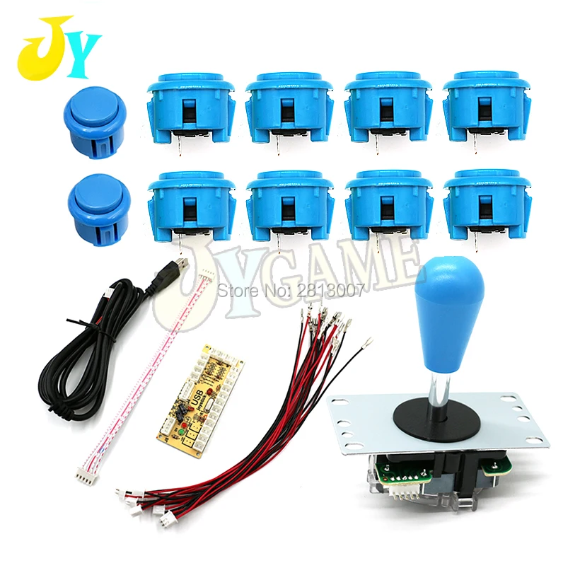 DIY аркадный джойстик комплект 5Pin кабель джойстика 24 мм/30 мм кнопки USB энкодер