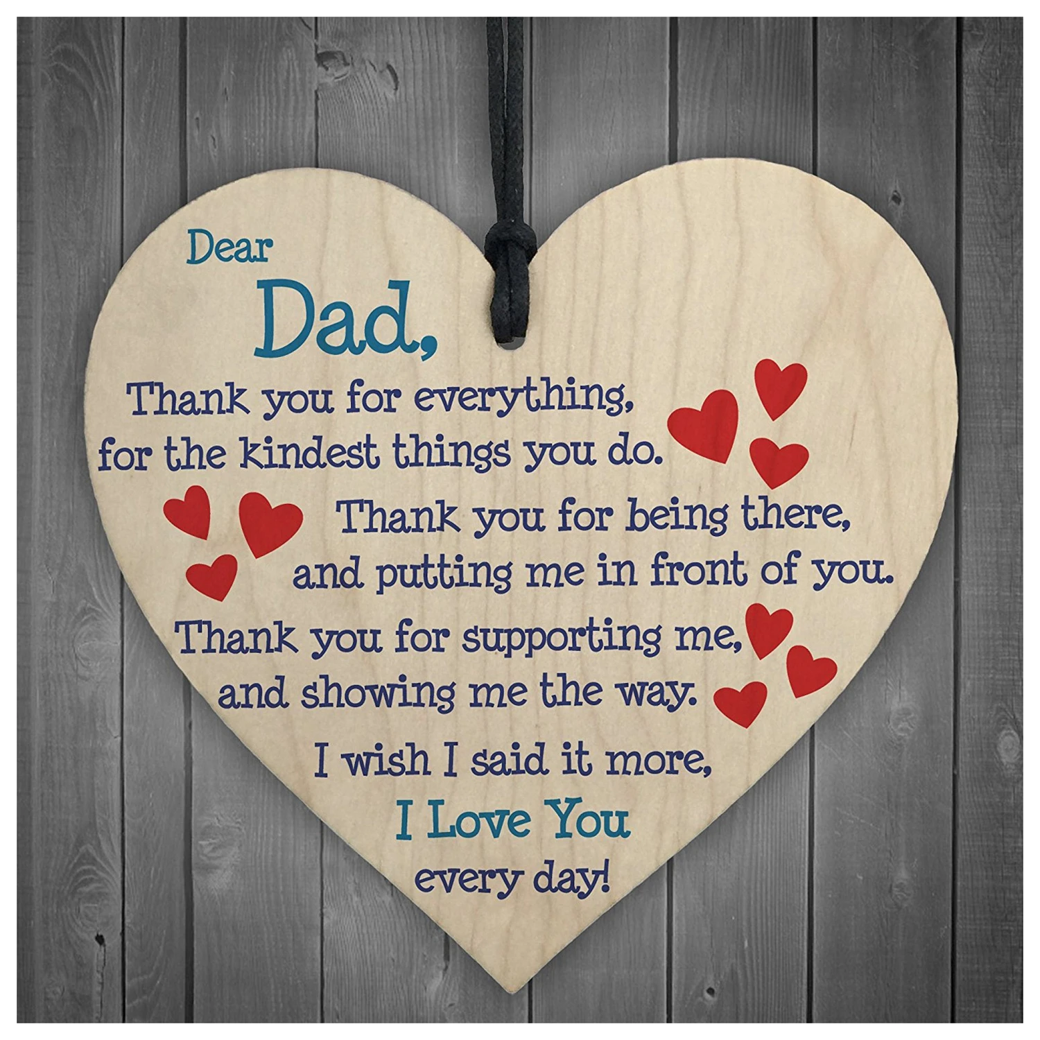CNIM Hot Dad I Love You подарок на каждый день отца деревянный висящий знак сердца милый