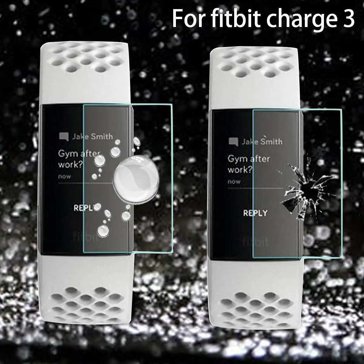 Чехол из ТПУ мягкая пленка для часов Fitbit Charge3 закаленное стекло полная окантовка