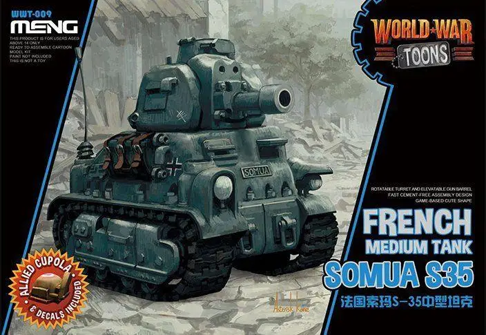 Модель Meng французский средний танк Somua S35 Toons (Q Edition) для World War Toons|Наборы сборки