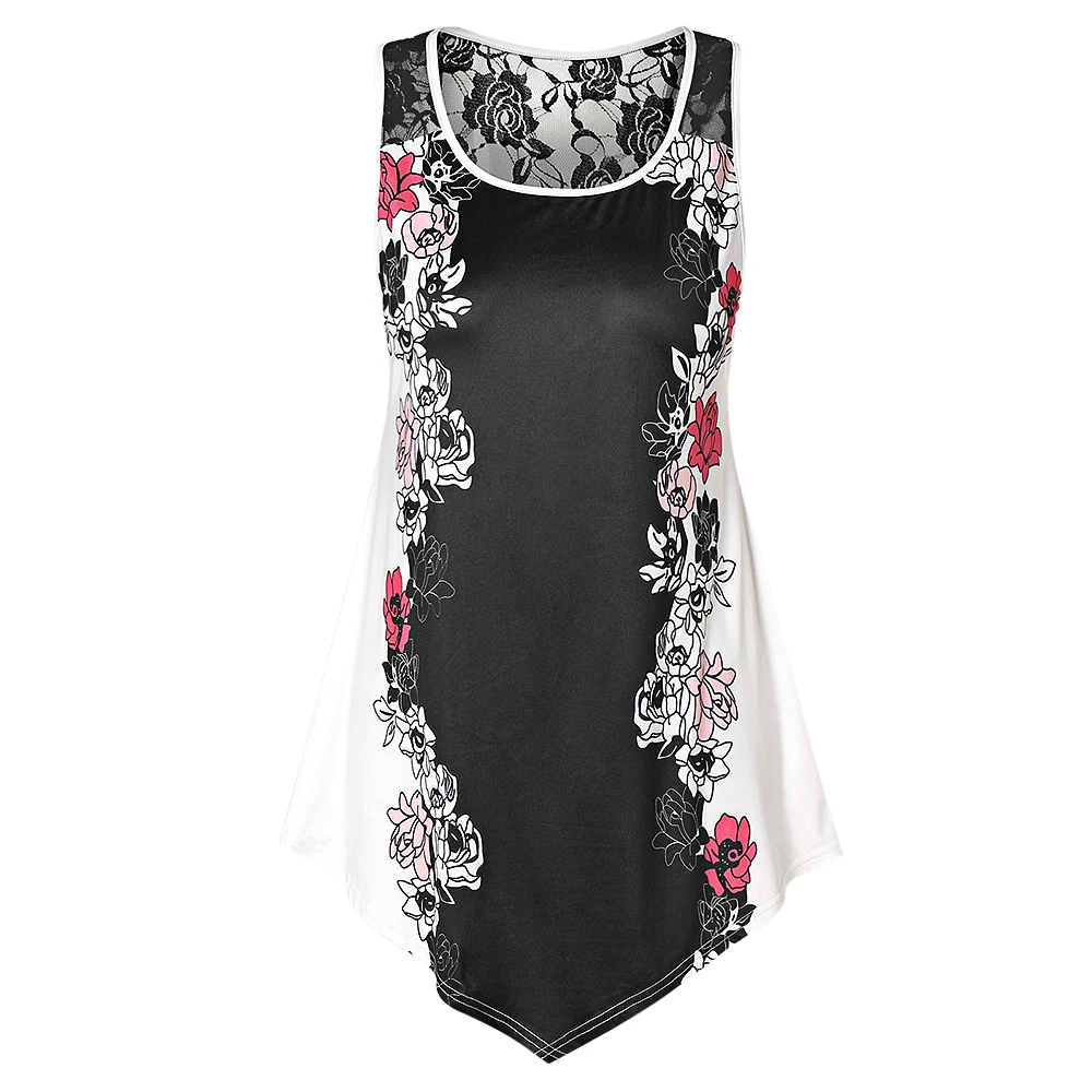 Женские кружевные топики ROSEGAL летние без рукавов с длинным рукавом и цветочным