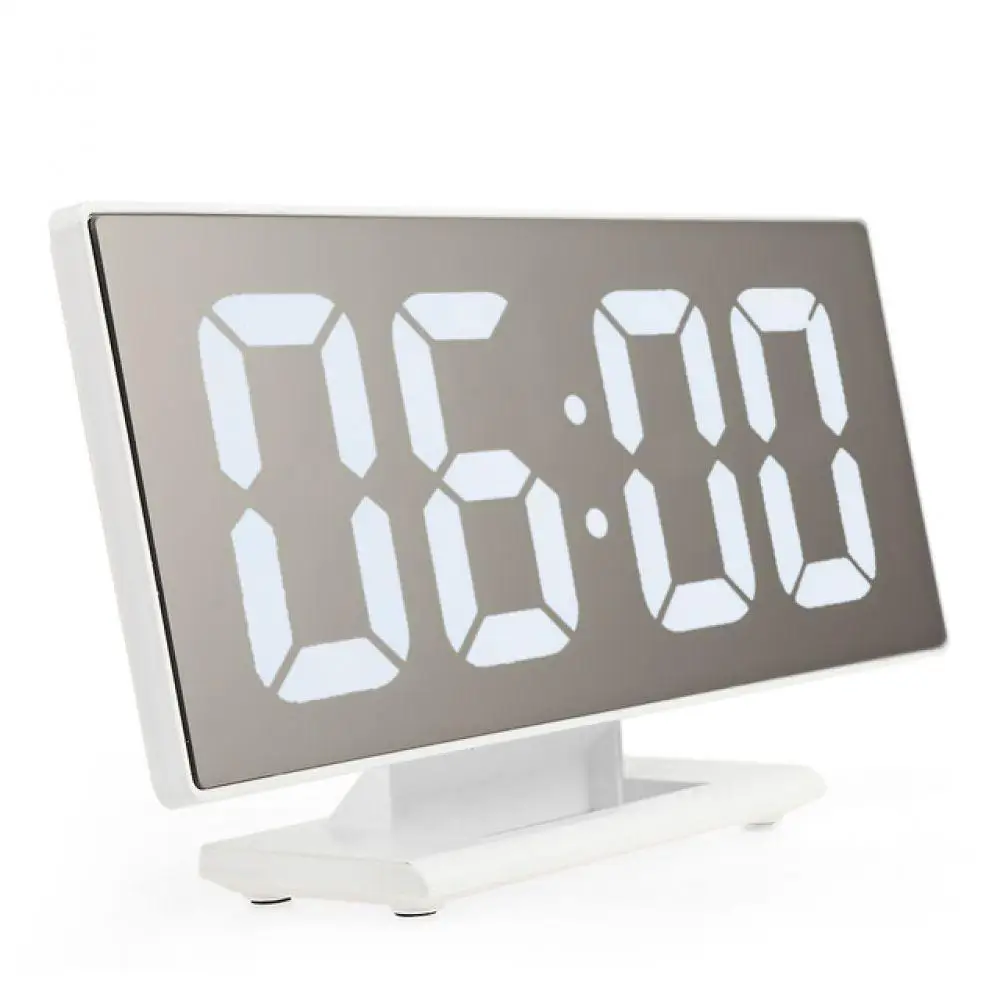 Светодио дный светодиодные зеркальные часы с цифровым будильником USB CableSnooze
