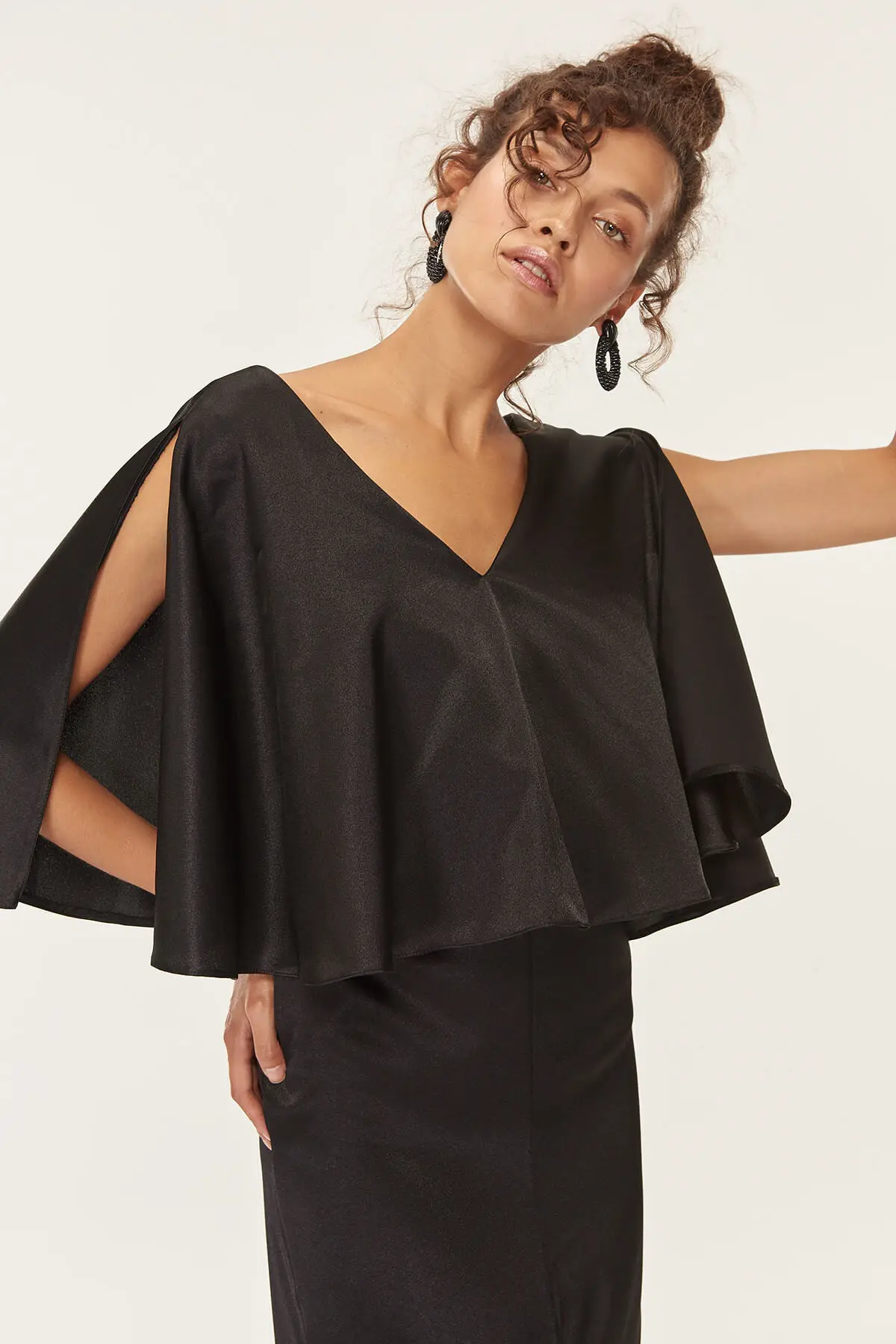 Черный вечерний маховик Trendyol TPRSS18FZ0314|Женские платья| |