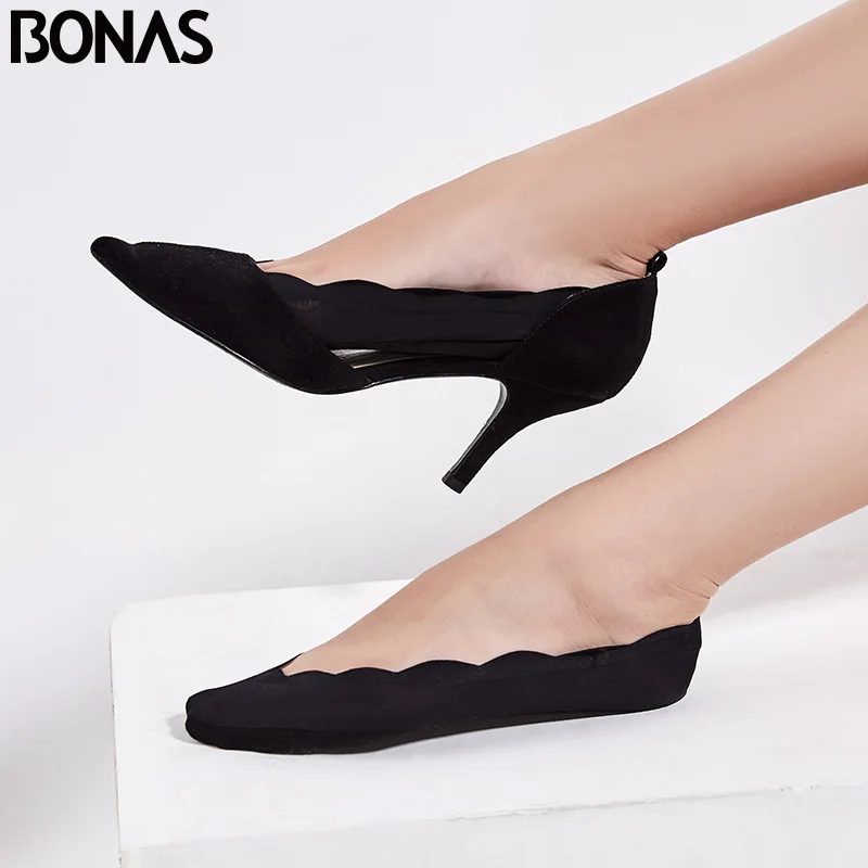 BONAS 4 пары женские короткие носки тапочки модные тонкие хлопковые милые летние